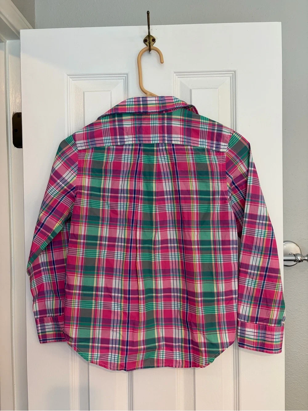 Ralph Lauren Boys Plaid Button Up Shirt Size 8 Small Cotton